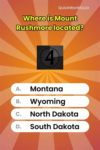 Where is Mount Rushmore located? #USQuiz #GeographyQuiz #WorldFacts #DidYouKnow #GeneralKnowledge