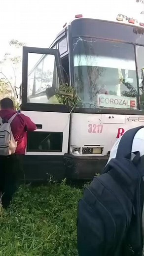 Actualizacion: Si hubo heridos de gravedad entre ellos varios policias. Reporte de un accidente de tráfico en la aldea de Biscayne, distrito de Belice. Se informa que una camioneta y un autobús Tillett fueron los dos medios de transporte involucrados. Tremendo susto de su vida llevaron los pasajeros que venian a Corozal en el autobus tillet . No se sabe si hubo heridos de gravedad , Sucedio a las 5:30pm.de hoy.