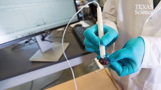 11K views · 19 reactions | Researchers at the The University of Texas at Austin have developed a handheld mass spectrometer with real-time results. As this video shows, the MasSpec Pen may be used during surgery to identify cancerous tissue within 10 seconds using only a drop of water. | Genetic Engineering & Biotechnology News | Facebook