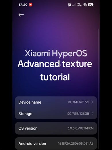 Here's the tutorial on how to activate advanced texture on entry-midrange devices | #redmi14c #ximi #tech #xiaomi #redmi