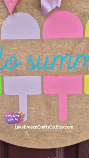 Hello Summer Popsicle Door Hanger ☀️🍦#summerdecor #doorhanger #hellosummer #frontdoordecor #shorts