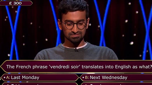 Millionaire Hot Seat contestant stumbles on basic GCSE French question