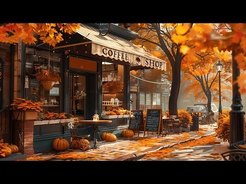 Elegant Autumn Jazz in Coffee Shop Ambience ☕️ Smooth Jazz Music 🍂 Autumn Chill