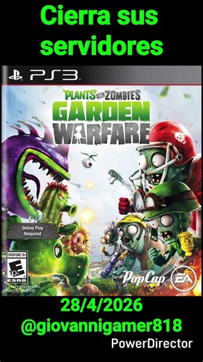 PvZ GW1 shuts down its PS3 servers