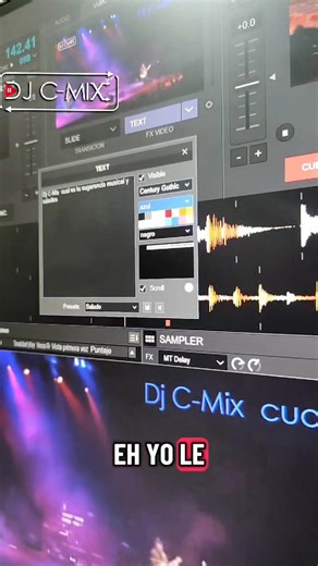 Todas las configuraciónes al insertar un texto en virutal dj | Dj C-Mix