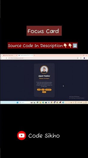 Level Up Your Frontend Skills with This Focus Card Tutorial #frontend #webdevelopment #codesikho