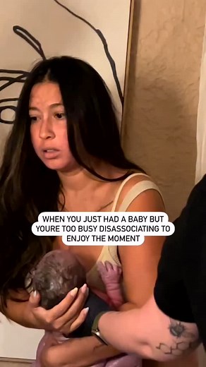 Posted @withregram • @tabbilane She cant come to the phone right now 💀 #scarymommy #homebirth #newmom #momlife #motherhoodunplugged #regularmom #momhumor | Joy Horner - Birth Joy