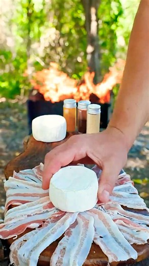 Bacon Wrapped Cheese That Melts Perfectly #firecooking #grilling #viral