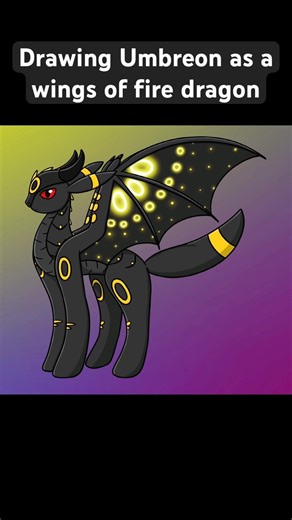 Drawing Umbreon as a wings of fire dragon #wingsoffire #wof #speedpaint #umbreon #pokemon #nightwing