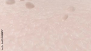 Skin care exfoliation. Process of removing dry dead skin cells from the outer layer of the skin. 3D animation showing results after chemical peeling, laser resurfacing, or microdermabrasion
