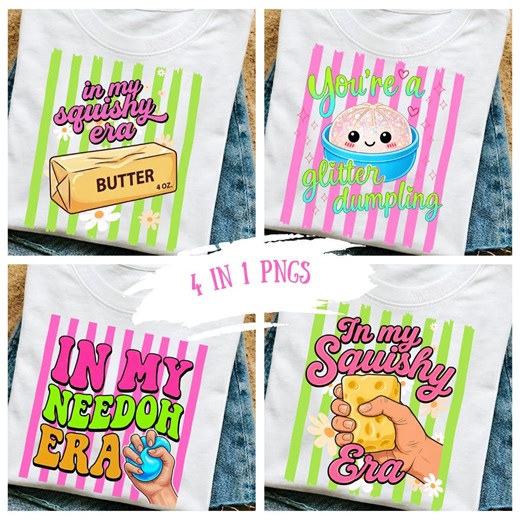In My Squishy Era PNG Bundle, Butter Cheese Stress Toy Era Shirt Design, Colorful Trendy Graphic, Cute Kids Shirt PNG, Viral Tiktok Trend - Etsy