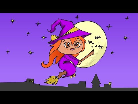 How to Draw a Cute Witch - Easy Art Lesson