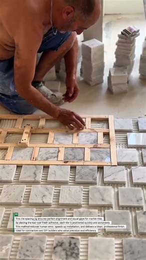 Perfect Marble Tile Spacing Tool for Fast Installation #TileWork #Construction #DIY
