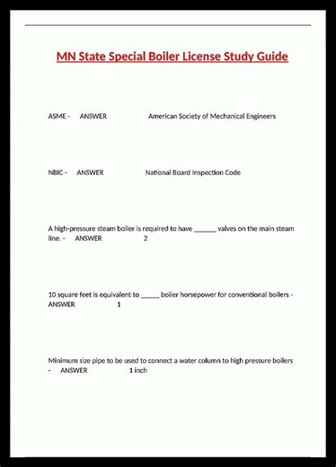 MN State Special Boiler License Study Guide video