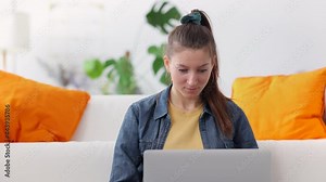 Internet resources of work and study woman with laptop Spbi
