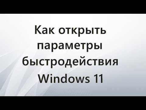 How to open Performance Options in Windows 11