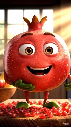 Pomegranate Talks About Health ❤️ #shorts #aivideo #cartoon #healthyfood