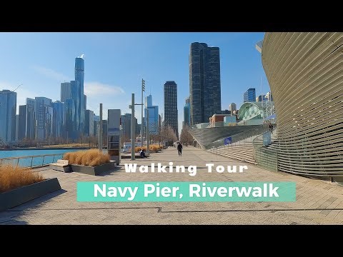 Navy Pier | Riverwalk | Chicago Walking Tour | 4K