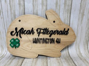 Show Rabbit Pen Sign, Custom Rabbit, Wood Livestock Show Sign With 3D Raised Text, Personalized Rabbit Sign, Buyer Thank You, Show Award - Etsy