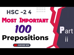 100 Important Prepositions for Hsc. Part-2