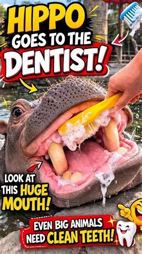 Hippo’s Giant Toothbrush! #shorts #shortvideo