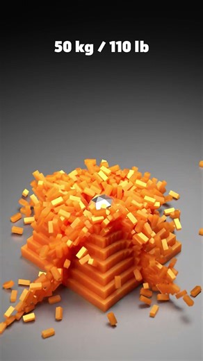 1kg vs 500kg Ball – What Happens to the Pyramid 💥 #satisfying #physics