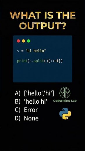Split + Reverse 🤯🐍 | Python List Trick #shorts #trending #new #viral #codermind