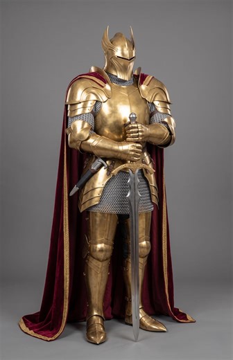 Golden Fantasy Knight Armor Costume Set With Helmet | Medieval Full Body LARP Armor | Cosplay Knight Suit | Renaissance Warrior Outfit - Etsy