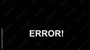 System error, message animation ERROR on black background, flashing error message ,error message sign, system error notification 4k video Stock Video