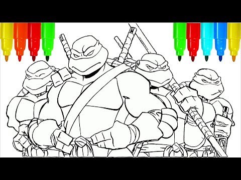 TEENAGE MUTANT NINJA TURTLES Coloring Pages | Colouring Pages for Kids with Colored Markers