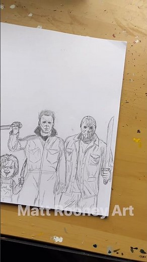 Drawing Jason Voorhees Horror Poster Part 4
