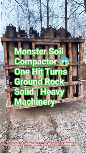 MONSTER SOIL COMPACTOR 😱 One Hit Turns Ground Rock Solid | Heavy Machinery #short