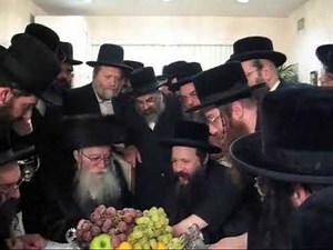 Pshevorsk'er Rebbe visiting the Bobov'er Rebbe