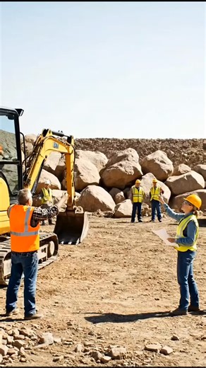 Touropia on Instagram: "Workers on a rocky site stop as a UFO lands from the sky. Aliens emerge, shocking everyone. Ultra-realistic moment. Tags: #UFO #Alien #Realistic #Cinematic #SciFi"
