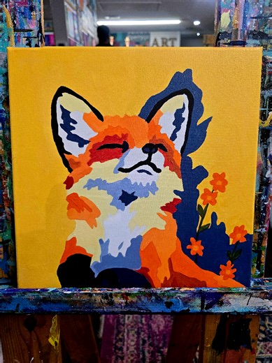 Paint a fox 🦊 with me. #fox #artistoftiktok #art #content #zen