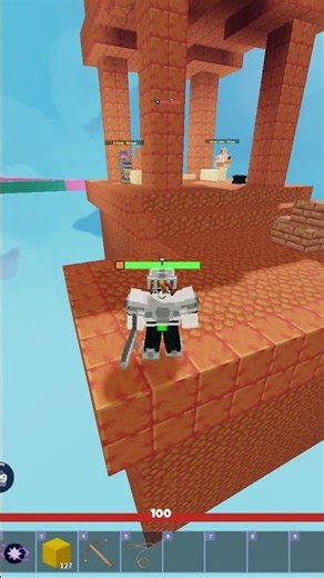 Kim thinks hes tuff 😂 #roblox #fyp #viral #bedwars
