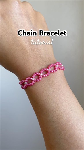 chain bracelet tutorial #beadedbracelet #tutorial #diy #preppy