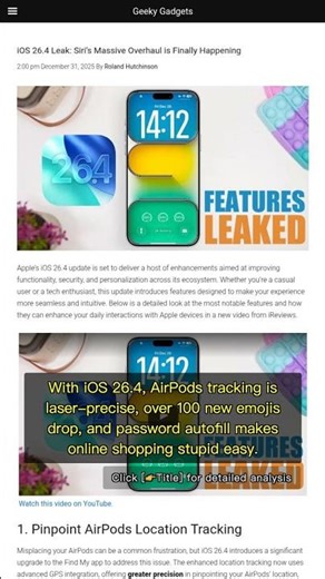 🧐👉 iOS 26.4: Siri Gets Smarter, AirPods Tracking and Emoji Explosion #QixNewsAI