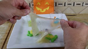 1.4K views · 29 reactions | See how to make this edible slime. This is fun to play with and it's safe to eat. Decorate with some gummy frogs and you have a fun Halloween recipe. More Fun Recipes: https://www.funfoodsyt.com/ | FunFoods | Facebook