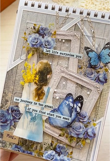 ASMR💙Journal#asmr #journaling #journalwithme #scrapbooking #journalideas #creativejournaling #artistic #diy #fyp #다꾸