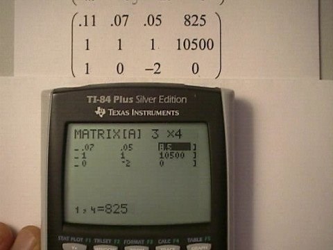 Reducing a Matrix to reduced row echelon form using rref in the TI-84