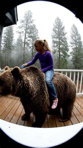 Just a Girl Brushing a Bear on the Porch (Wait, WHAT?!) #funny #comedy