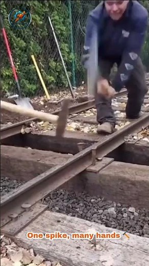 This Is How Railroad Spikes Are Driven by Hand