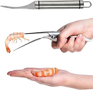 2 PCS Shrimp Deveiner Tool and Shrimp Peeler,Stainless Shrimp Knife ShrimpThread Knife Shrimp Deveining Tool，Easy to Use Shrimp Deveiner