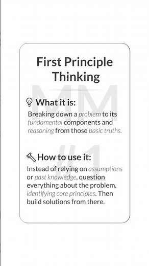 First Principle Thinking