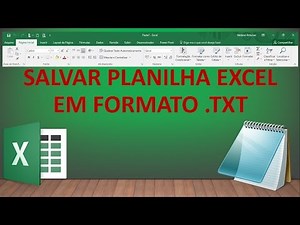 Salvar Planilha Excel Formato .txt - Vídeo 26