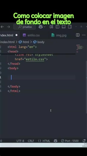 colocar imagen de fondo de un texto #desarrolloweb #programacioweb #programadoresweb #html #javascript