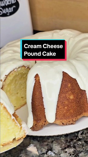 Indulge in the richness of Cream Cheese Pound Cake! 🍰✨ Ingredients: - 1 ½ cups unsalted butter - 1 cup cream cheese - 3 cups granulated sugar - 6 large eggs - 1 tbsp bourbon vanilla bean paste - ½ tsp almond extract - 3 cups White Lily All-purpose flour - ½ tsp salt - 1 tsp baking powder - 2/3 cup whole milk buttermilk Icing: - ½ cup cream cheese - ¼ cup unsalted butter - ½ cup powdered sugar - Milk for desired consistency Bake at 325° for 1 hr 20 mins or until toothpick is clean. Simple to mak