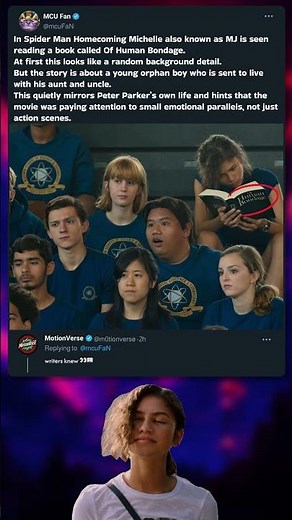 MJ’s Book Choice Mirrored Peter Parker’s Life in Spider-Man: Homecoming 📚🕷️ #SpiderMan #MCUDetails