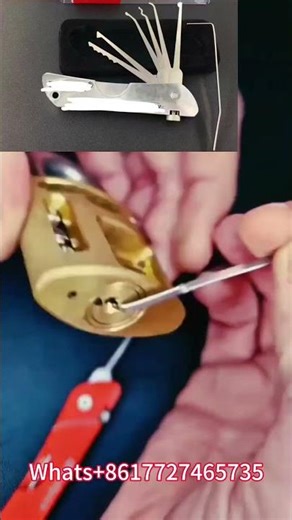 Foldable 7-piece lock picking tool set #locksmithtools #lockpickingtools #hardwaretools #lock